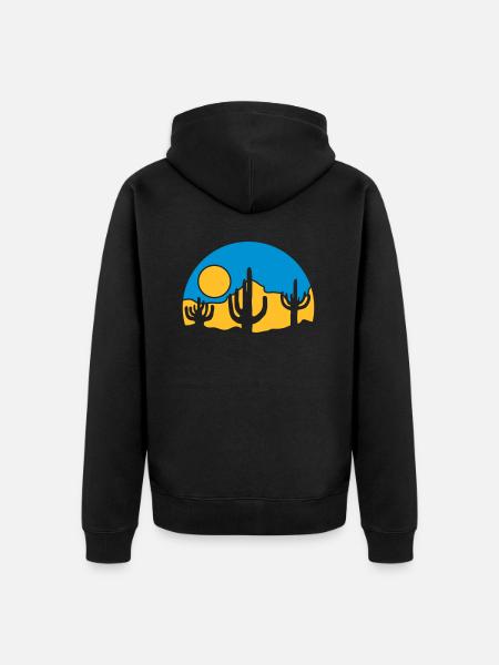 Cacti Nature Sun Desert - Unisex Premium Organic Zip Hoodie - black