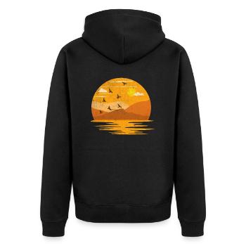 Mountains sunset - Veste à capuche bio Premium Unisexe - noir - Dos - Nico (187cm)