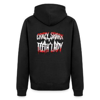 Megalodon Shark Tooth Fossil Collector Gift - Unisex Premium Organic Zip Hoodie - black - Back - Nico (187cm)