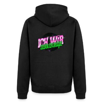 terrier spruch geburtstagsgeschenkidee lustig - Unisex Premium Bio Zip Hoodie - Schwarz - Hinten - Nico (187cm)