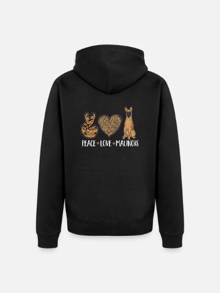 Malinois Belgian Shepherd Mechelaar Dog - Unisex Premium Organic Zip Hoodie - black