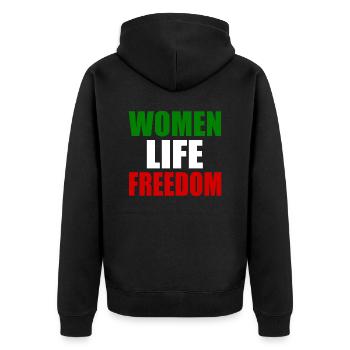 Women life freedom - Veste à capuche bio Premium Unisexe - noir - Dos - Nico (187cm)
