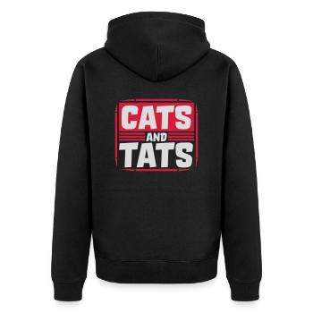 Citation de chats et de tats - Veste à capuche bio Premium Unisexe - noir - Dos - Nico (187cm)