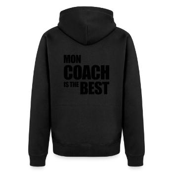 mon coach is the best mindset cadeau - Veste à capuche bio Premium Unisexe - noir - Dos - Nico (187cm)