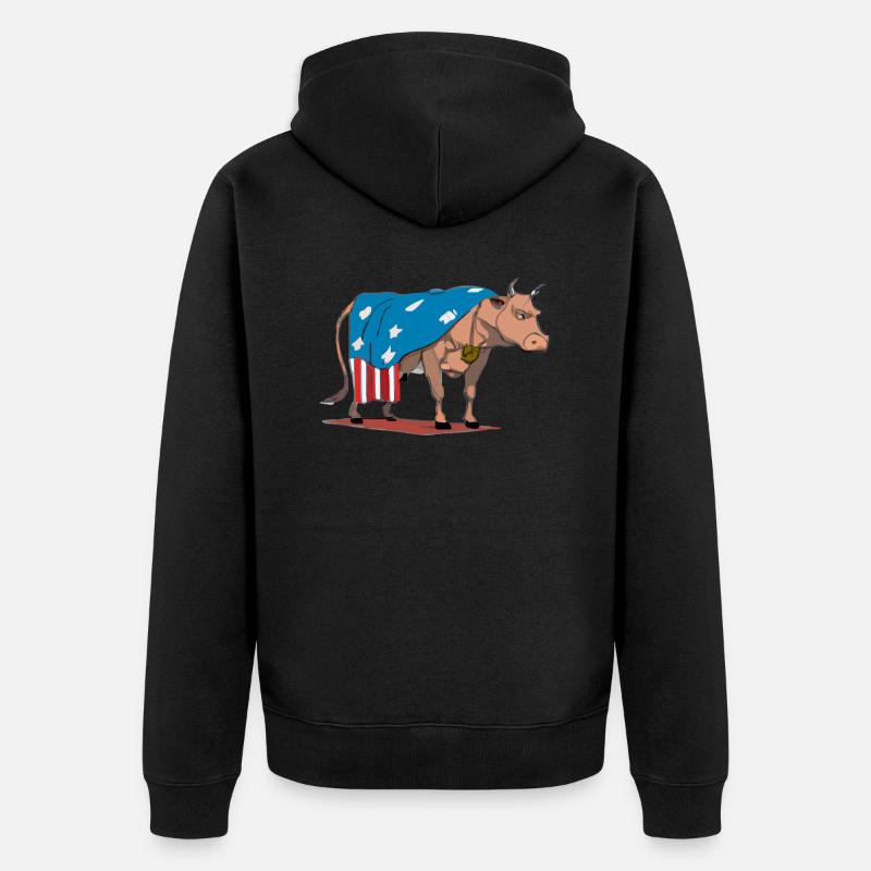 Ecki la vache - Veste à capuche bio Premium Unisexe - noir