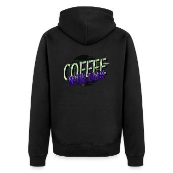 funny sayings bday tired drinking geek gift idea - Unisex Premium Organic Zip Hoodie - black - Back - Nico (187cm)