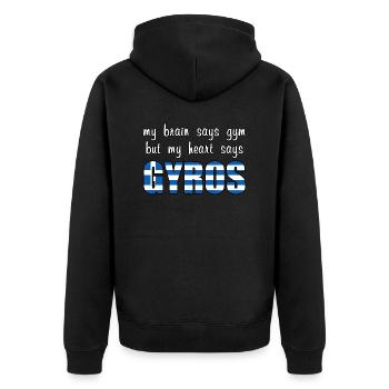 Mon cœur dit Gyros - Veste à capuche bio Premium Unisexe - noir - Dos - Nico (187cm)