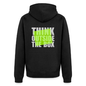 Green Think outside - Unisex Premium Organic Zip Hoodie - black - Back - Nico (187cm)