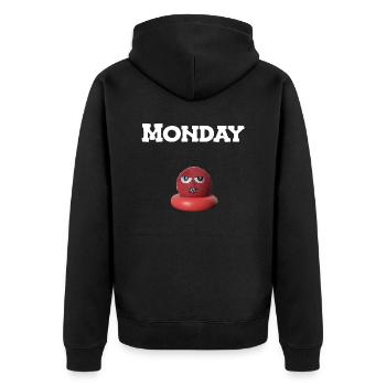 Monday - Unisex Premium Bio Zip Hoodie - Schwarz - Hinten - Nico (187cm)