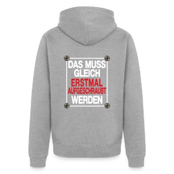 pc nerd error bastler heimwerker schrauber - Unisex Premium Bio Zip Hoodie - Grau meliert - Hinten - Nico (187cm)