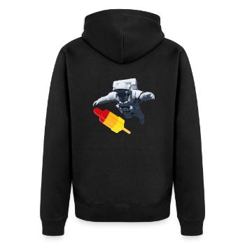 I almost got it - rocket vs astronaut - Unisex Premium Organic Zip Hoodie - black - Back - Nico (187cm)