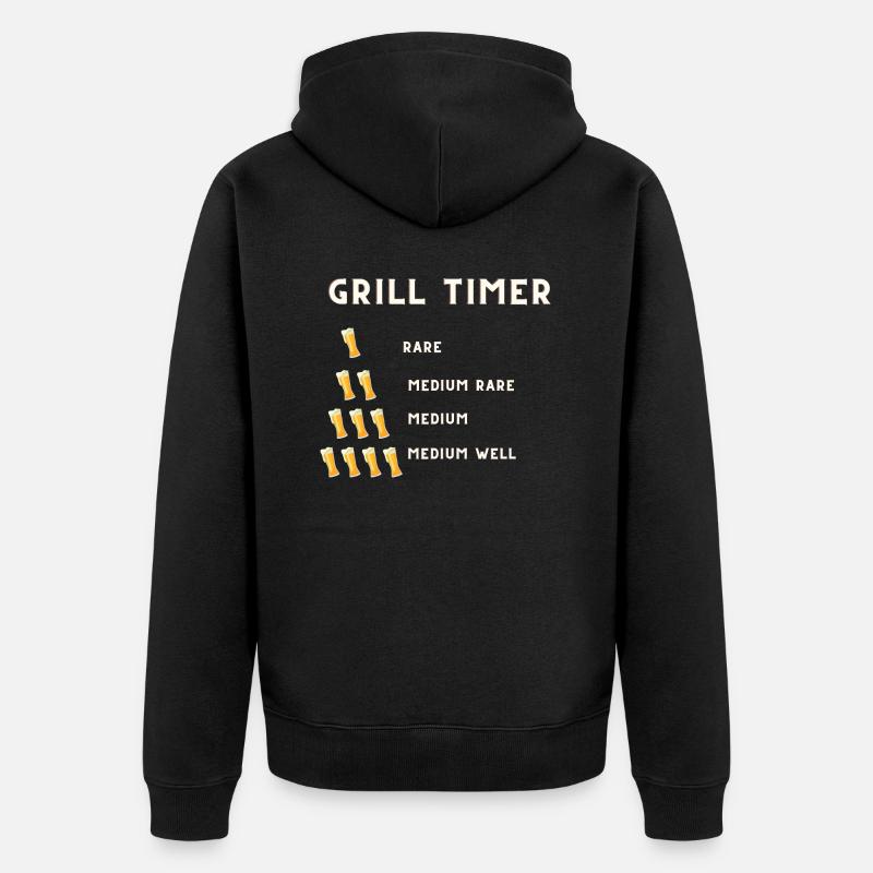grill timer - Unisex Premium Bio Zip Hoodie - Schwarz