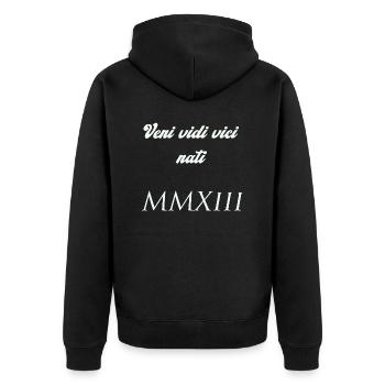 2013 - Unisex Premium Bio Zip Hoodie - Schwarz - Hinten - Nico (187cm)