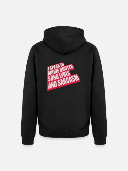 speak lyrics and sarcasm - Unisex Premium Organic Zip Hoodie - black