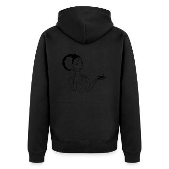 Scorpio Queen - Unisex Premium Bio Zip Hoodie - Schwarz - Hinten - Nico (187cm)