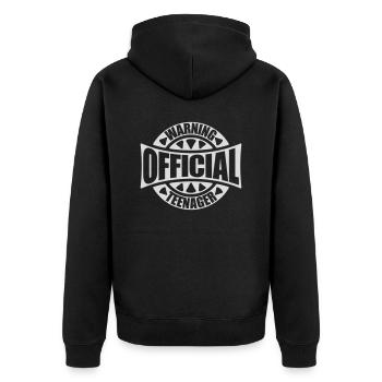 avertissement citation officielle d’adolescent - Veste à capuche bio Premium Unisexe - noir - Dos - Nico (187cm)
