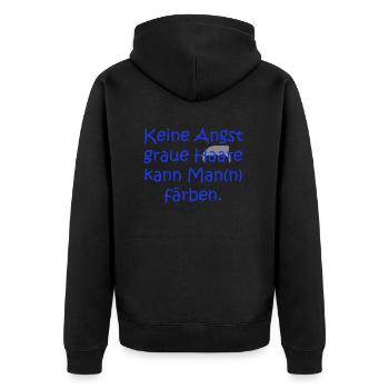 Geburtstag - Unisex Premium Bio Zip Hoodie - Schwarz - Hinten - Nico (187cm)