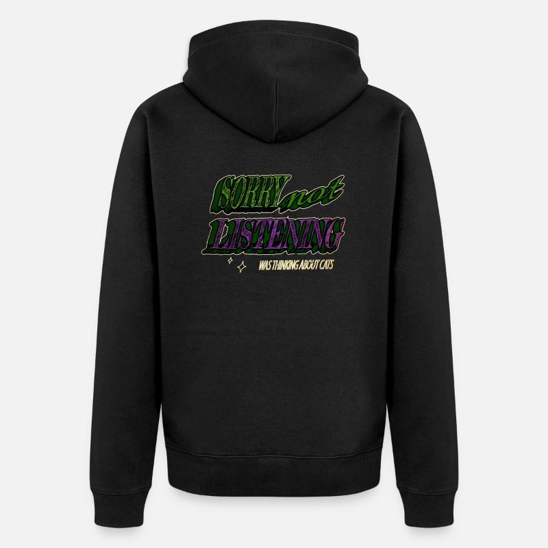 i love cats statement - Unisex Premium Bio Zip Hoodie - Schwarz