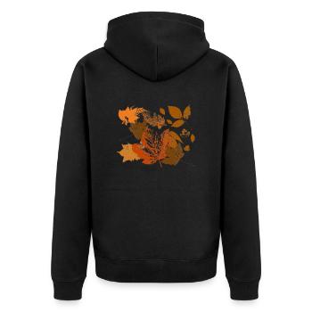 Autumn leaf - Unisex Premium Organic Zip Hoodie - black - Back - Nico (187cm)