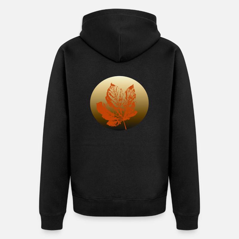 Feuille d’automne or - Veste à capuche bio Premium Unisexe - noir