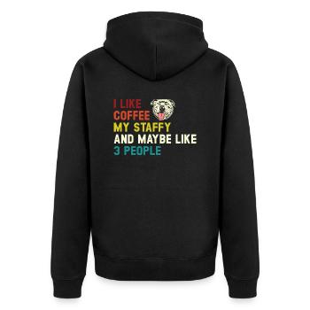 American Staffordshire Bull Terrier Staffy Dog - Unisex Premium Organic Zip Hoodie - black - Back - Nico (187cm)