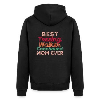 Treeing Walker Coonhound - Unisex Premium Organic Zip Hoodie - black - Back - Nico (187cm)
