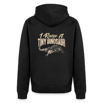 Tegu Eidechse Reptil Herpetologe - Unisex Premium Bio Zip Hoodie - Schwarz - Hinten - Nico (187cm)