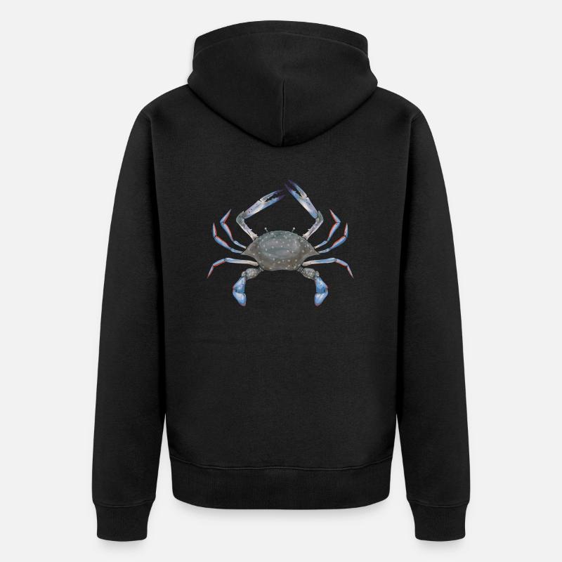 Cadeau de pêche au crabe - Veste à capuche bio Premium Unisexe - noir