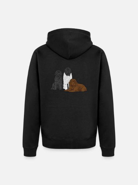 Neufundländer Newfoundland Hund Geschenk - Unisex Premium Bio Zip Hoodie - Schwarz