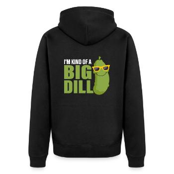 I'm Kind Of A Big Dill Pickle Cucumber - Unisex Premium Bio Zip Hoodie - Schwarz - Hinten - Nico (187cm)