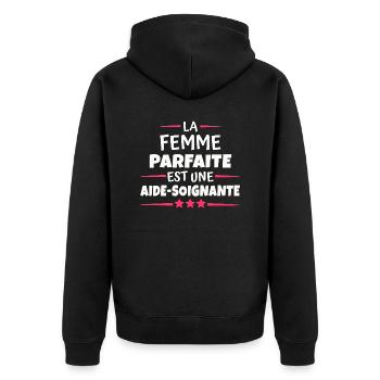 la femme parfaite est aide-soignante - Veste à capuche bio Premium Unisexe - noir - Dos - Nico (187cm)