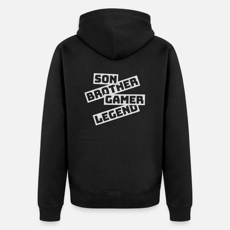 Fils Frère Gamer Légende - Veste à capuche bio Premium Unisexe - noir