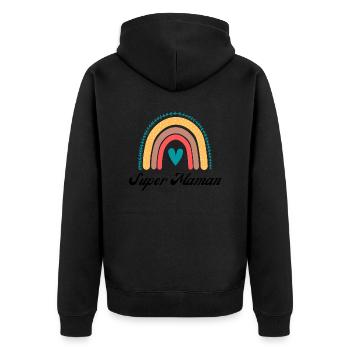 super maman arc en ciel - Veste à capuche bio Premium Unisexe - noir - Dos - Nico (187cm)