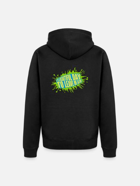 leave me alone day - Unisex Premium Organic Zip Hoodie - black