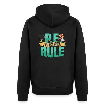 Les enseignants de l’éducation physique dirigent l’école d’éducation physique - Veste à capuche bio Premium Unisexe - noir - Dos - Nico (187cm)