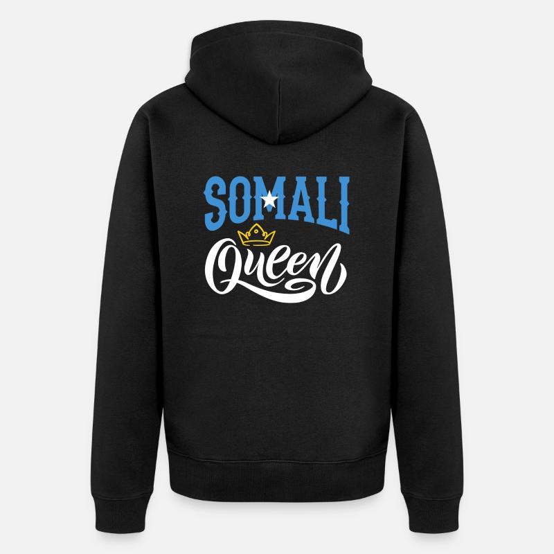 Reine Somalienne Somalie Drapeau somalien - Veste à capuche bio Premium Unisexe - noir