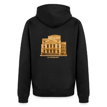 Altenburg Theater Thüringen Skatstadt - Unisex Premium Bio Zip Hoodie - Schwarz - Hinten - Nico (187cm)