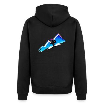 Skiing Ski Ski Outfit Ski Design Skifahrer - Unisex Premium Organic Zip Hoodie - black - Back - Nico (187cm)