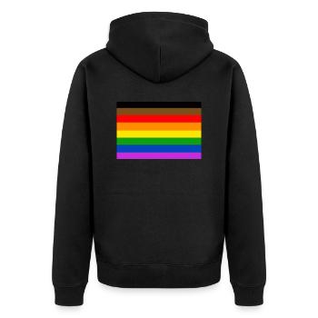 Philadelphia Pride Flagge - Unisex Premium Bio Zip Hoodie - Schwarz - Hinten - Nico (187cm)