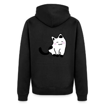 White kitten - Unisex Premium Organic Zip Hoodie - black - Back - Nico (187cm)