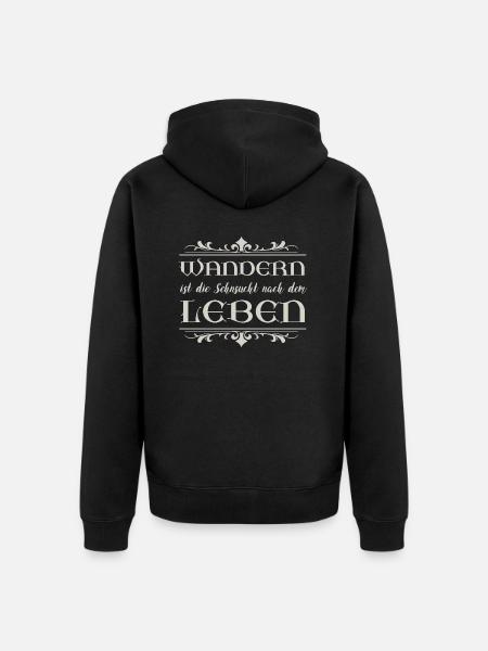 Wandern - Unisex Premium Bio Zip Hoodie - Schwarz