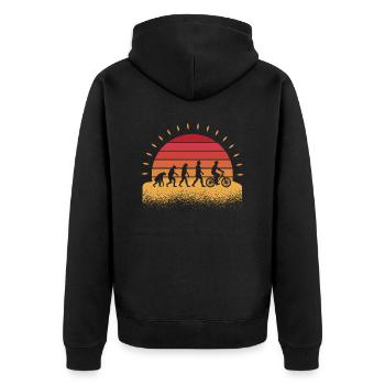 Radfahrer Fahrradfahrer Rad Evolution Fahrrad - Unisex Premium Bio Zip Hoodie - Schwarz - Hinten - Nico (187cm)