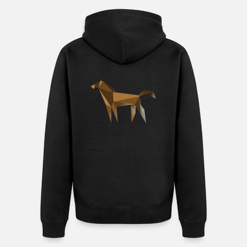 Pferde - Unisex Premium Bio Zip Hoodie - Schwarz