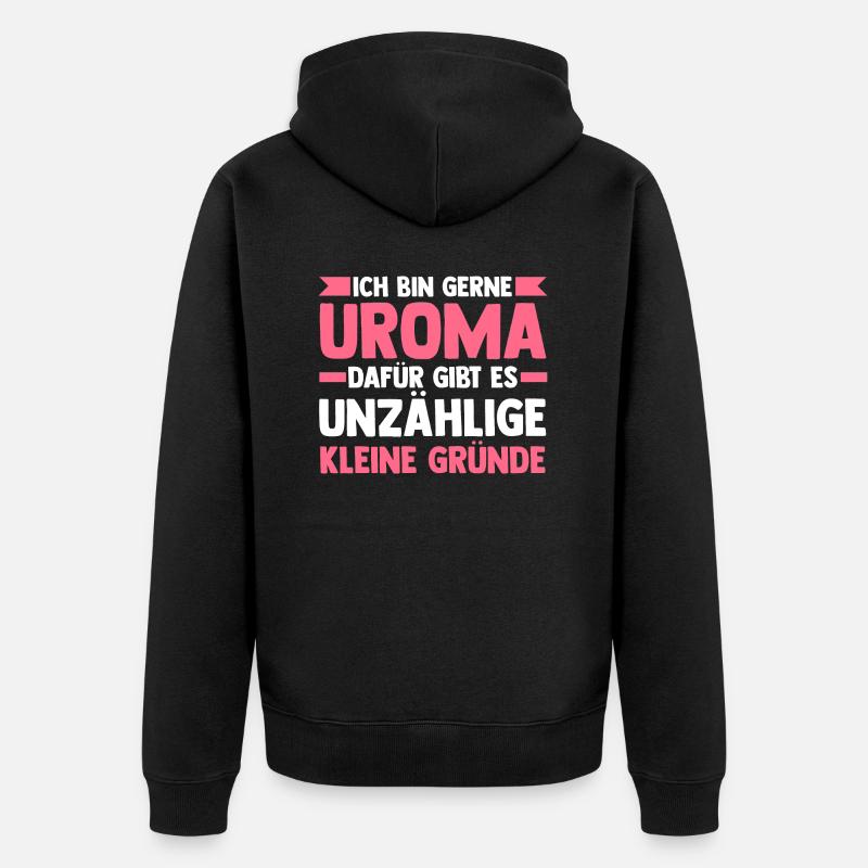 Urgroßmutter Uroma - Unisex Premium Bio Zip Hoodie - Schwarz