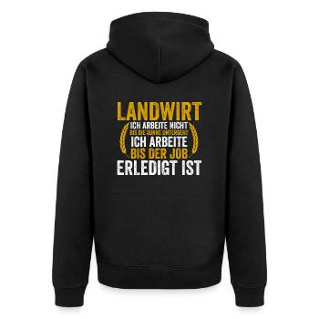 Landwirtschaft Bauer Landwirt - Unisex Premium Bio Zip Hoodie - Schwarz - Hinten - Nico (187cm)