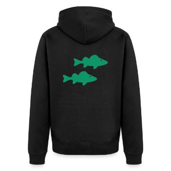 Pisces - Unisex Premium Organic Zip Hoodie - black - Back - Nico (187cm)