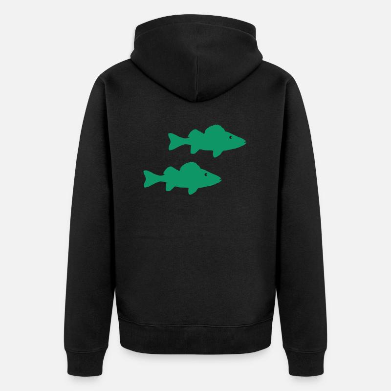 Poissons - Veste à capuche bio Premium Unisexe - noir