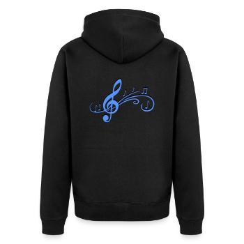 Sheet Music Game - Unisex Premium Organic Zip Hoodie - black - Back - Nico (187cm)