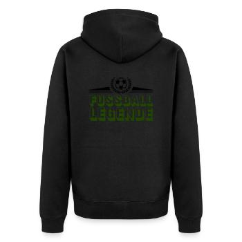fussball legende - Unisex Premium Bio Zip Hoodie - Schwarz - Hinten - Nico (187cm)