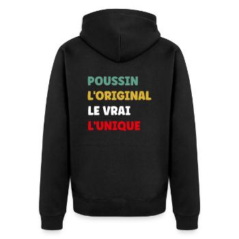 poussin - Veste à capuche bio Premium Unisexe - noir - Dos - Nico (187cm)